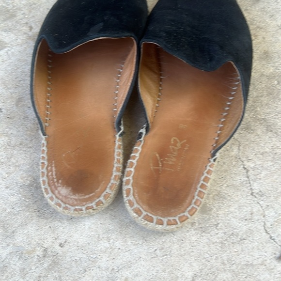 Pima 2 Espadrille Slip On Mules Black Suede Sz 38 = 7.5 Made in Spain - Picture 2 of 7